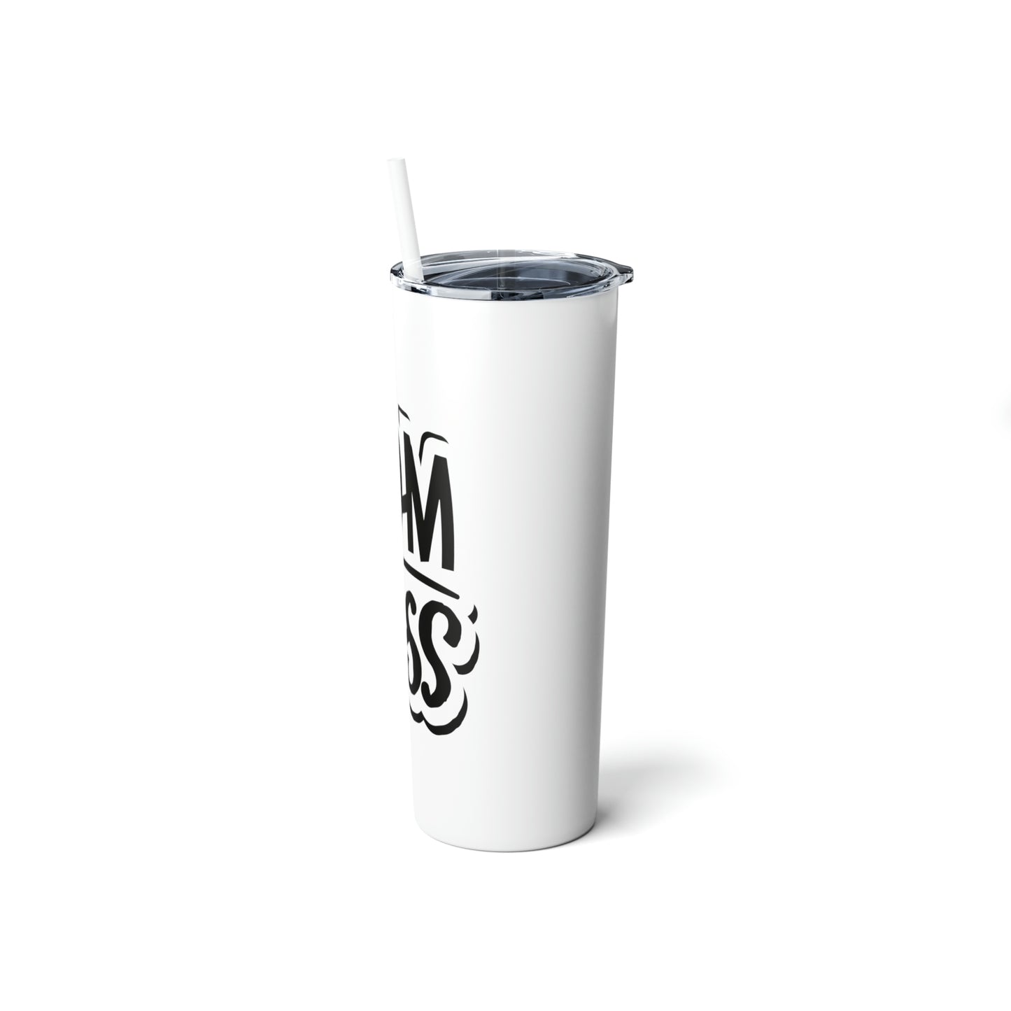 Mom Boss Skinny Steel Tumbler with Straw, 20oz