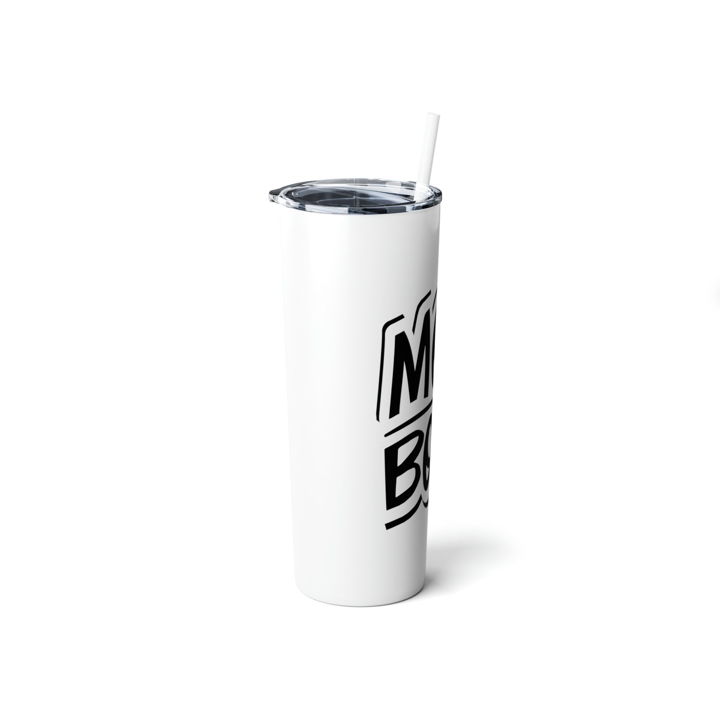 Mom Boss Skinny Steel Tumbler with Straw, 20oz